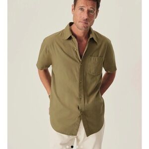 Buck Mason Army Green Draped Twill One Pocket Shirt XL